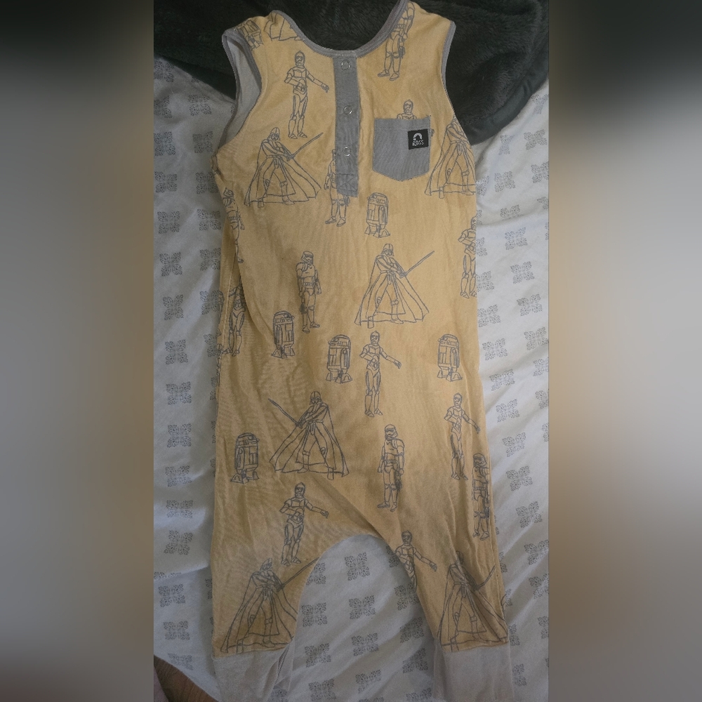 RAGS Star Wars Romper in Yellow and Gray